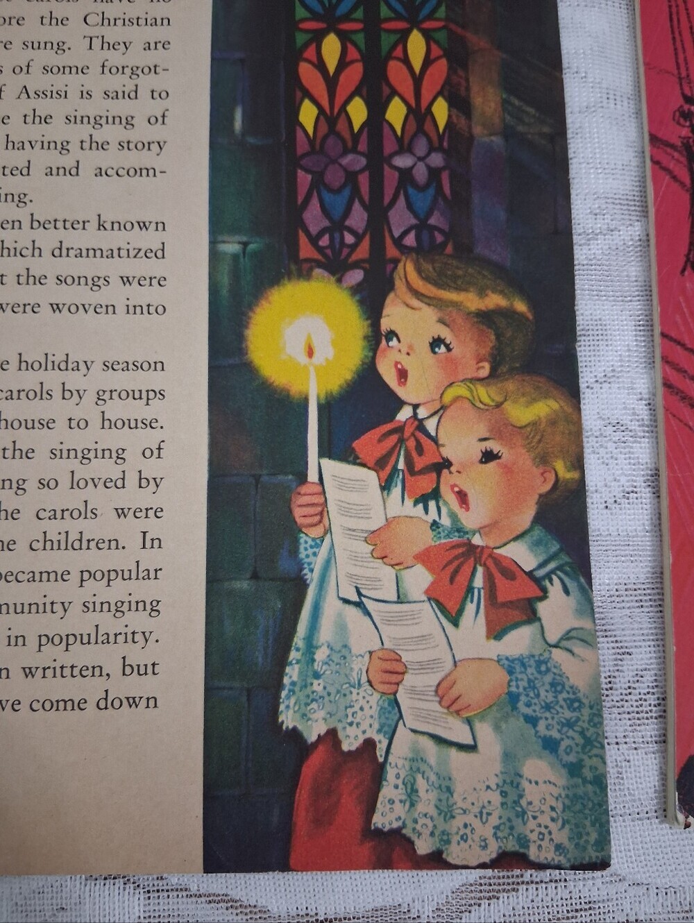 Vintage Whitman Christmas Carols Illustrated Music Books Voice Piano Guitar - Picture 8 of 16